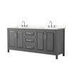 Custom image for Dark Gray with Polished Chrome Trim / Carrara Cultured Marble / No Mirror