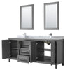 Custom image for Dark Gray with Polished Chrome Trim / White Carrara Marble / 24