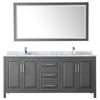 Custom image for Dark Gray with Polished Chrome Trim / White Carrara Marble / 70
