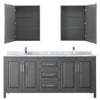 Custom image for Dark Gray with Polished Chrome Trim / White Carrara Marble / Medicine Cabinets