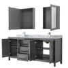Custom image for Dark Gray with Polished Chrome Trim / White Carrara Marble / Medicine Cabinets
