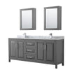 Custom image for Dark Gray with Polished Chrome Trim / White Carrara Marble / Medicine Cabinets