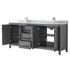 Custom image for Dark Gray with Polished Chrome Trim / White Carrara Marble / No Mirror