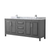 Custom image for Dark Gray with Polished Chrome Trim / White Carrara Marble / No Mirror
