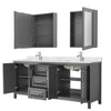 Custom image for Dark Gray with Polished Chrome Trim / Giotto Quartz / Medicine Cabinets