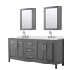 Custom image for Dark Gray with Polished Chrome Trim / Giotto Quartz / Medicine Cabinets