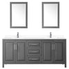 Custom image for Dark Gray with Polished Chrome Trim / White Cultured Marble / 24