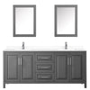 Custom image for Dark Gray with Polished Chrome Trim / White Cultured Marble / Medicine Cabinets