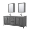 Custom image for Dark Gray with Polished Chrome Trim / White Cultured Marble / Medicine Cabinets