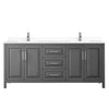 Custom image for Dark Gray with Polished Chrome Trim / White Cultured Marble / No Mirror