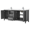 Custom image for Dark Gray with Polished Chrome Trim / White Cultured Marble / No Mirror