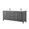 Custom image for Dark Gray with Polished Chrome Trim / White Cultured Marble / No Mirror