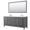 Custom image for Dark Gray with Polished Chrome Trim / White Cultured Marble / 70