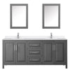 Custom image for Dark Gray with Polished Chrome Trim / White Quartz / Medicine Cabinets