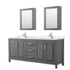 Custom image for Dark Gray with Polished Chrome Trim / White Quartz / Medicine Cabinets