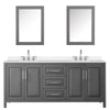 Custom image for Dark Gray with Polished Chrome Trim / White Quartz / Medicine Cabinets