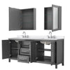 Custom image for Dark Gray with Polished Chrome Trim / White Quartz / Medicine Cabinets