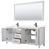 Custom image for White with Matte Black Trim / Carrara Cultured Marble / 70