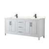 Custom image for White with Matte Black Trim / Carrara Cultured Marble / No Mirror