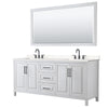 Custom image for White with Matte Black Trim / Carrara Cultured Marble / 70