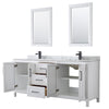 Custom image for White with Matte Black Trim / White Carrara Marble / 24