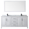 Custom image for White with Matte Black Trim / White Carrara Marble / 70