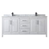 Custom image for White with Matte Black Trim / White Carrara Marble / No Mirror