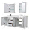 Custom image for White with Matte Black Trim / Giotto Quartz / Medicine Cabinets