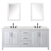 Custom image for White with Matte Black Trim / Giotto Quartz / Medicine Cabinets