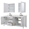 Custom image for White with Matte Black Trim / Giotto Quartz / Medicine Cabinets