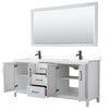 Custom image for White with Matte Black Trim / White Cultured Marble / 70