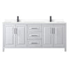 Custom image for White with Matte Black Trim / White Cultured Marble / No Mirror