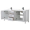 Custom image for White with Matte Black Trim / White Cultured Marble / No Mirror