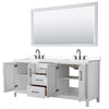 Custom image for White with Matte Black Trim / White Cultured Marble / 70