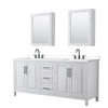 Custom image for White with Matte Black Trim / White Cultured Marble / Medicine Cabinets