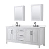 Custom image for White with Matte Black Trim / White Quartz / Medicine Cabinets