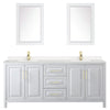 Custom image for White with Brushed Gold Trim / Carrara Cultured Marble / 24