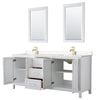 Custom image for White with Brushed Gold Trim / Carrara Cultured Marble / 24