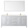 Custom image for White with Brushed Gold Trim / Carrara Cultured Marble / 70