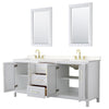 Custom image for White with Brushed Gold Trim / Carrara Cultured Marble / 24