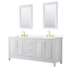 Custom image for White with Brushed Gold Trim / Carrara Cultured Marble / 24