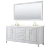 Custom image for White with Brushed Gold Trim / Carrara Cultured Marble / 70