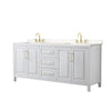 Custom image for White with Brushed Gold Trim / Carrara Cultured Marble / No Mirror