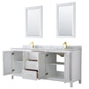 Custom image for White with Brushed Gold Trim / White Carrara Marble / 24