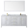 Custom image for White with Brushed Gold Trim / White Carrara Marble / 70