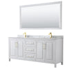 Custom image for White with Brushed Gold Trim / White Carrara Marble / 70