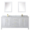 Custom image for White with Brushed Gold Trim / White Carrara Marble / Medicine Cabinets