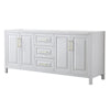 Custom image for White with Brushed Gold Trim / No Mirror