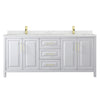 Custom image for White with Brushed Gold Trim / Giotto Quartz / No Mirror