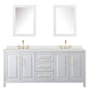 Custom image for White with Brushed Gold Trim / Giotto Quartz / Medicine Cabinets